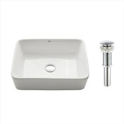 Kraus 18-3/4" Ceramic Vessel Bathroom Sink - Includes Pop-Up Drain Chrome