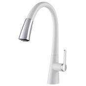 Kraus Nolen™ Single Handle Pull-Down Kitchen Faucet with Dual Function Spray Head Chrome / White