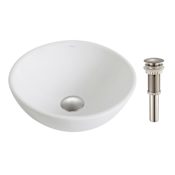 Kraus Elavo 13-11/16" Vitreous China Vessel Bathroom Sink - Pop-up Drain Assembly Included Chrome