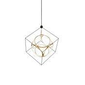 Kuzco Lighting Monza 39" Wide LED Abstract Pendant Black / Antique Brass
