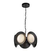 Kuzco Lighting Cleo 16" Wide LED Chandelier with Opal Glass Shades Black / Opal Glass