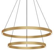 Kuzco Lighting Cerchio 24" Wide 87 Watt 2-Tier LED Ring Chandelier Brushed Gold