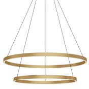 Kuzco Lighting Cerchio 32" Wide 2-Tier LED Ring Chandelier Brushed Gold