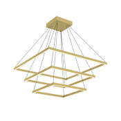 Kuzco Lighting Piazza 32" Wide 3-Tier LED Square Chandelier Brushed Gold