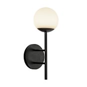 Kuzco Lighting Claremont 6" Tall Wall Sconce Black / Opal Glass