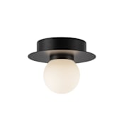 Kuzco Lighting Elixir 6" Wide LED Flush Mount Globe Ceiling Fixture with Opal Glass Shade Black