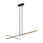 Kuzco Lighting Shift 60" Wide LED Abstract Chandelier Black / Brushed Gold