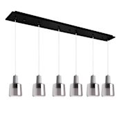 Kuzco Lighting Samson 42" Wide Linear Chandelier Black / Smoked Glass