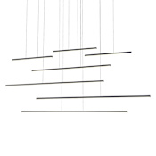 Kuzco Lighting Chute Motion 7 Light 20" Wide LED Abstract Chandelier Black