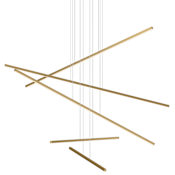 Kuzco Lighting Vega Minor 47" Wide 5 Light LED Multi Light Pendant Brushed Gold