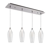 Kuzco Lighting Victoria 25" Wide Linear Chandelier Chrome