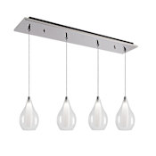 Kuzco Lighting Victoria 25" Wide Linear Chandelier Chrome