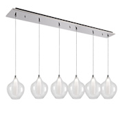 Kuzco Lighting Victoria 43" Wide Linear Chandelier Chrome