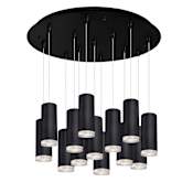 Kuzco Lighting Cameo 24" Wide Lantern Chandelier Black