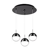 Kuzco Lighting Pluto 12" Wide Globe Chandelier Black Chrome
