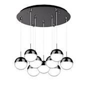 Kuzco Lighting Pluto 19" Wide Globe Chandelier Black Chrome