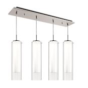 Kuzco Lighting Verona 25" Wide Linear Chandelier Brushed Nickel