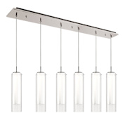 Kuzco Lighting Verona 42" Wide Linear Chandelier Brushed Nickel