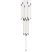 Kuzco Lighting Motif 13" Wide LED Multi Light Pendant with 21" Tall Clear Glass Shades Black