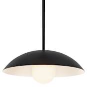 Kuzco Lighting Umbra 14" Wide Pendant with Frosted Glass Lower Shade Black / Opal Glass