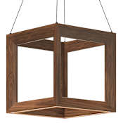 Kuzco Lighting Morina 12" Wide LED Square Chandelier with Thin Panels Walnut