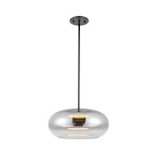 Kuzco Lighting Trinity 15" Wide LED Pendant Black / Chrome