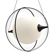 Kuzco Lighting Aries 17" Wide LED Globe Chandelier with Clear Acrylic Outer and Frosted Glass Inner Shades Black
