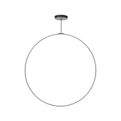 Kuzco Lighting Cirque 60" Tall LED Abstract Ring Chandelier Black