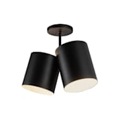 Kuzco Lighting Keiko 2 Light 6" Wide Semi-Flush Drum Ceiling Fixture Black