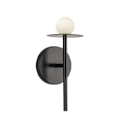 Kuzco Lighting Elixir 10" Tall LED Wall Sconce with Opal Glass Shade Black