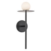 Kuzco Lighting Elixir 16" Tall LED Wall Sconce with Opal Glass Shade Black