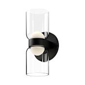 Kuzco Lighting Cedar 4" Tall LED Wall Sconce Black / Clear Glass