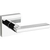 Kwikset Halifax Passage Door Lever Set with Square Rosette Polished Chrome