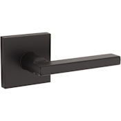 Kwikset Halifax Passage Door Lever Set with Square Rosette Iron Black