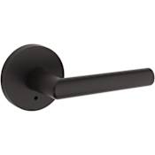 Kwikset Milan Privacy Door Lever Set with Push Button Lock and Emergency Egress Iron Black
