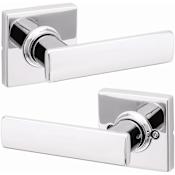 Kwikset Breton Passage Door Lever Set with Square Rose Bright Chrome