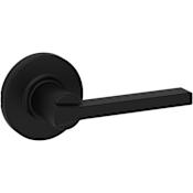 Kwikset Casey Passage Door Lever Set with Round Rose Matte Black