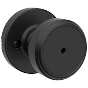Kwikset Maven Privacy Door Knob Set with Round Rose Matte Black