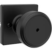 Kwikset Maven Privacy Door Knob Set with Square Rose Matte Black