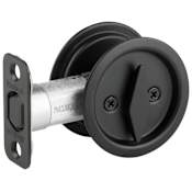 Kwikset Round Privacy Bed/Bath Pocket Door Lock Matte Black