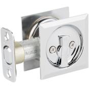Kwikset Square Privacy Bed/Bath Pocket Door Lock Bright Chrome