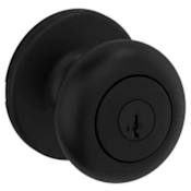 Kwikset Cove Keyed Entry Door Knobset with SmartKey Matte Black