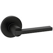 Kwikset Light Commercial Casey Passage Door Lever Set with Round Rose Matte Black