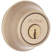 Kwikset Single Standard Cylinder Deadbolt Antique Brass