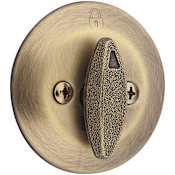 Kwikset One Sided Deadbolt with Back Plate from the 660 Series Antique Brass