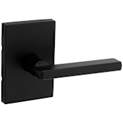 Kwikset Halifax Passage Door Lever Set with Rectangle Rose Matte Black