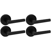 Kwikset Milan Passage Door Lever Set with Round Rose - Pack of 4 Matte Black