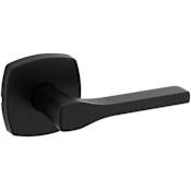 Kwikset Tripoli Passage Door Lever Set with Square Rose Matte Black