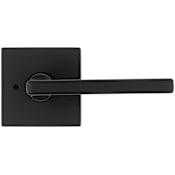 Kwikset Halifax Privacy Door Lever Set with Square Rose Matte Black
