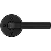 Kwikset Mirada Privacy Door Lever Set with Round Rose Matte Black